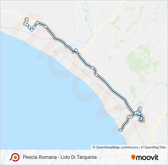 Percorso linea bus COTRAL