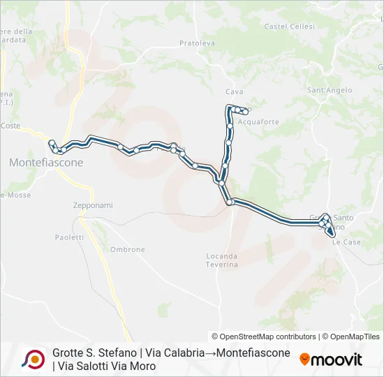 Percorso linea bus COTRAL