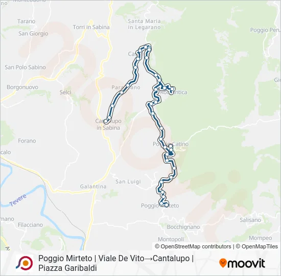 Percorso linea bus COTRAL