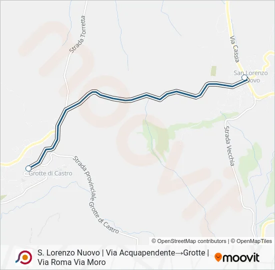 Percorso linea bus COTRAL