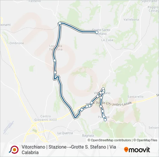 Percorso linea bus COTRAL