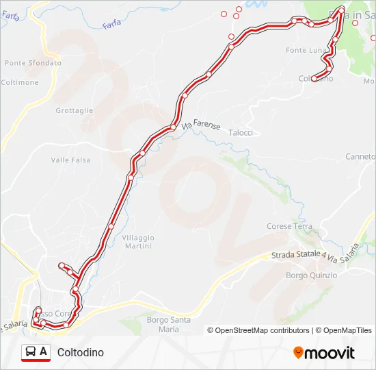 Percorso linea bus A