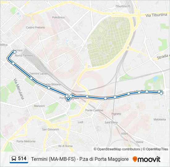 514 Bus Line Map