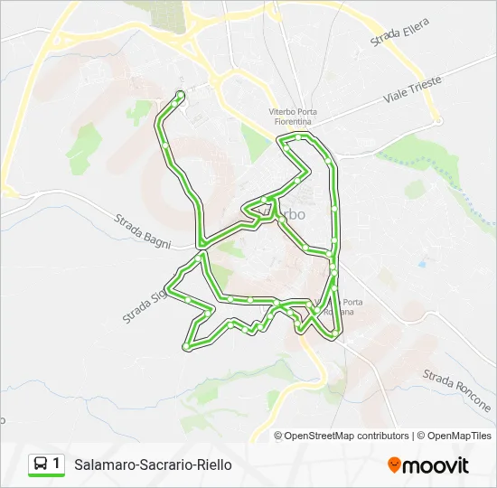 Percorso linea bus 1