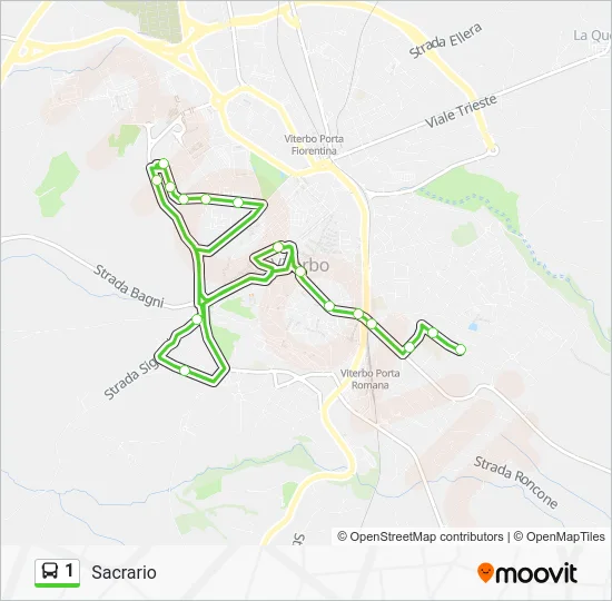 Percorso linea bus 1