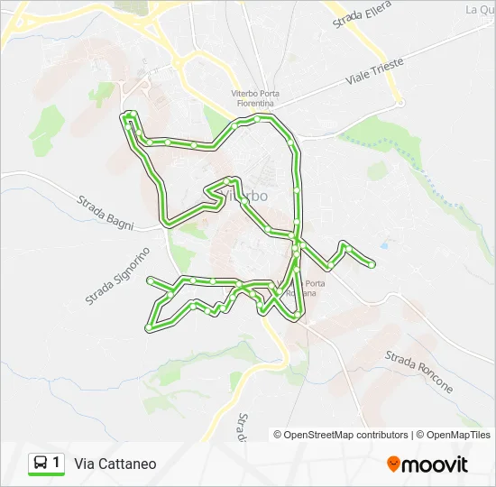 Percorso linea bus 1