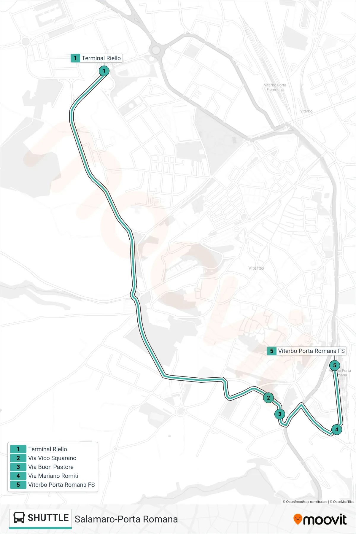 Linea SHUTTLE bus (Salamaro-Porta Romana) - Percorsi e fermate sulla mappa