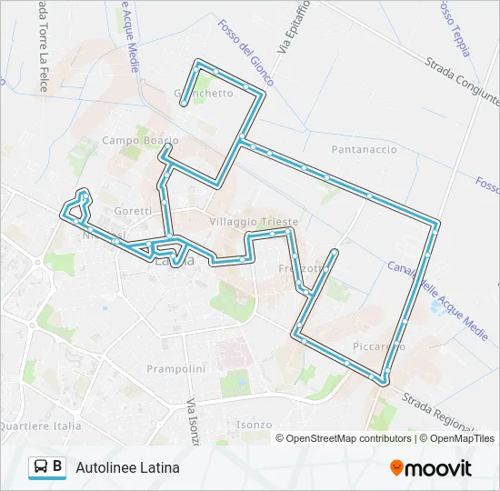 B Bus Line Map