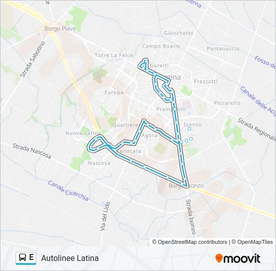 E Bus Line Map