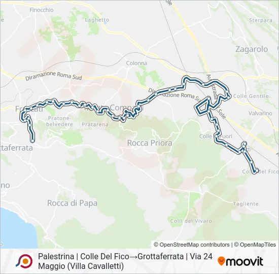 Percorso linea bus COTRAL