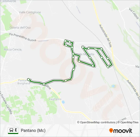Percorso linea bus E