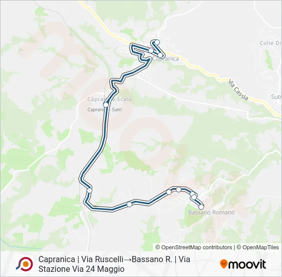 Percorso linea bus COTRAL