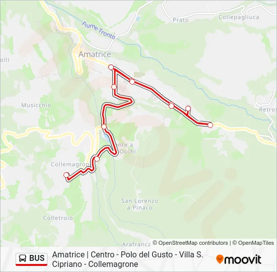 Mappa della linea BUS