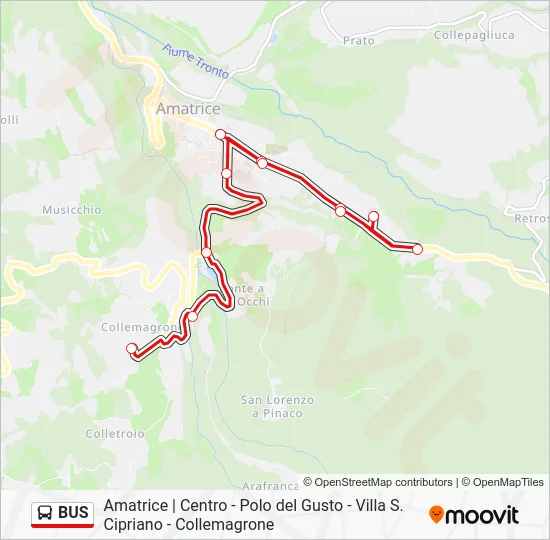 Mappa della linea BUS