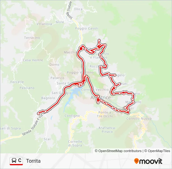 Percorso linea bus C