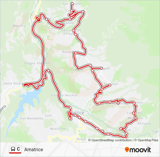 Percorso linea bus C