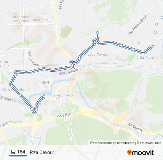 Percorso linea bus 154