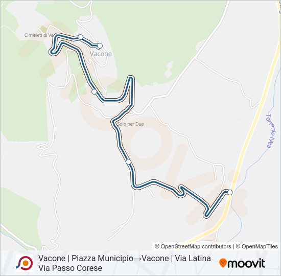 Percorso linea bus COTRAL