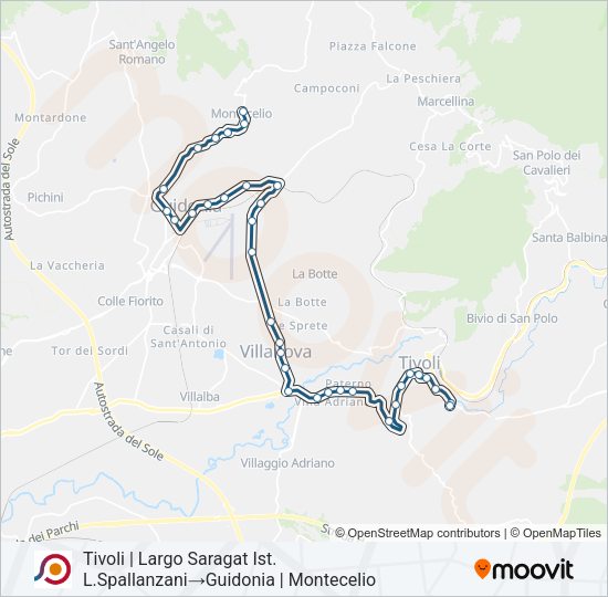 Percorso linea bus COTRAL