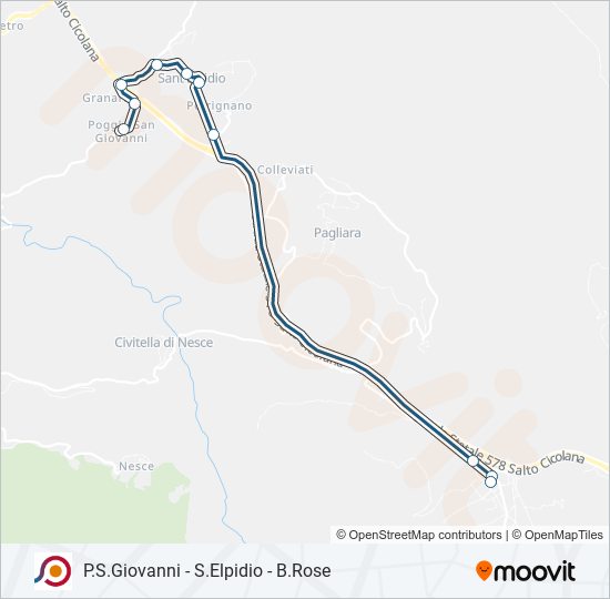 Percorso linea bus COTRAL