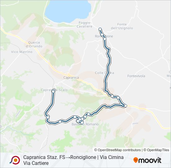 Percorso linea bus COTRAL