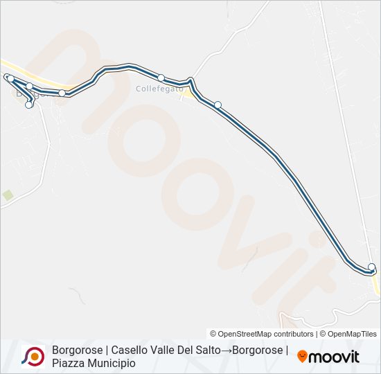 Percorso linea bus COTRAL