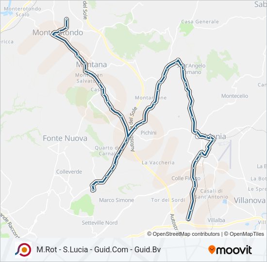 Percorso linea bus COTRAL