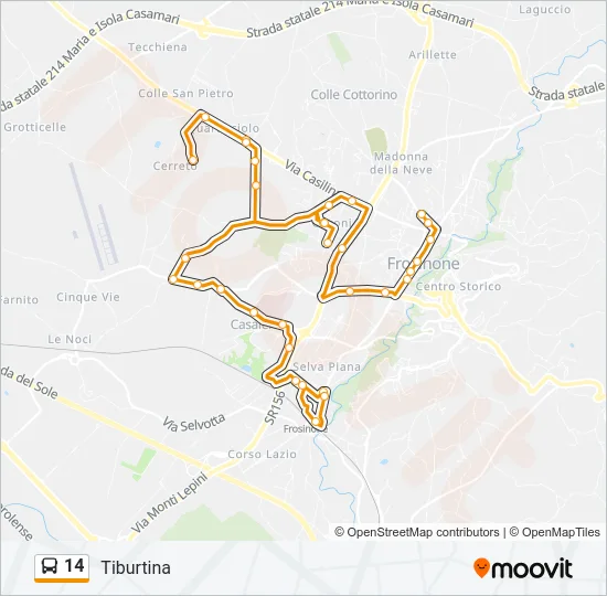 14 Bus Line Map