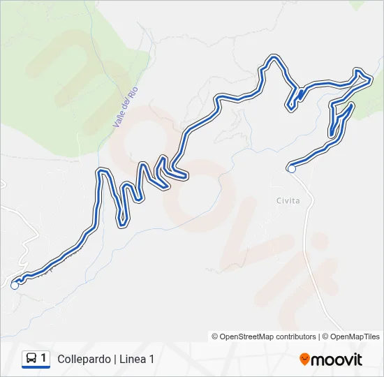 Percorso linea bus 1