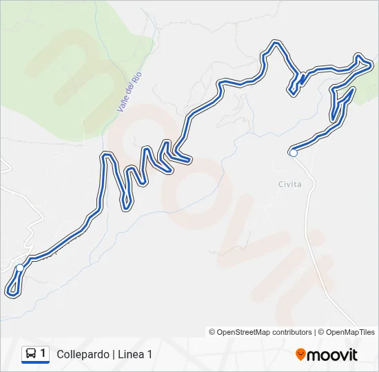 Percorso linea bus 1