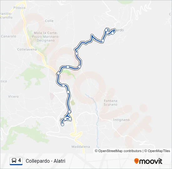 Percorso linea bus 4