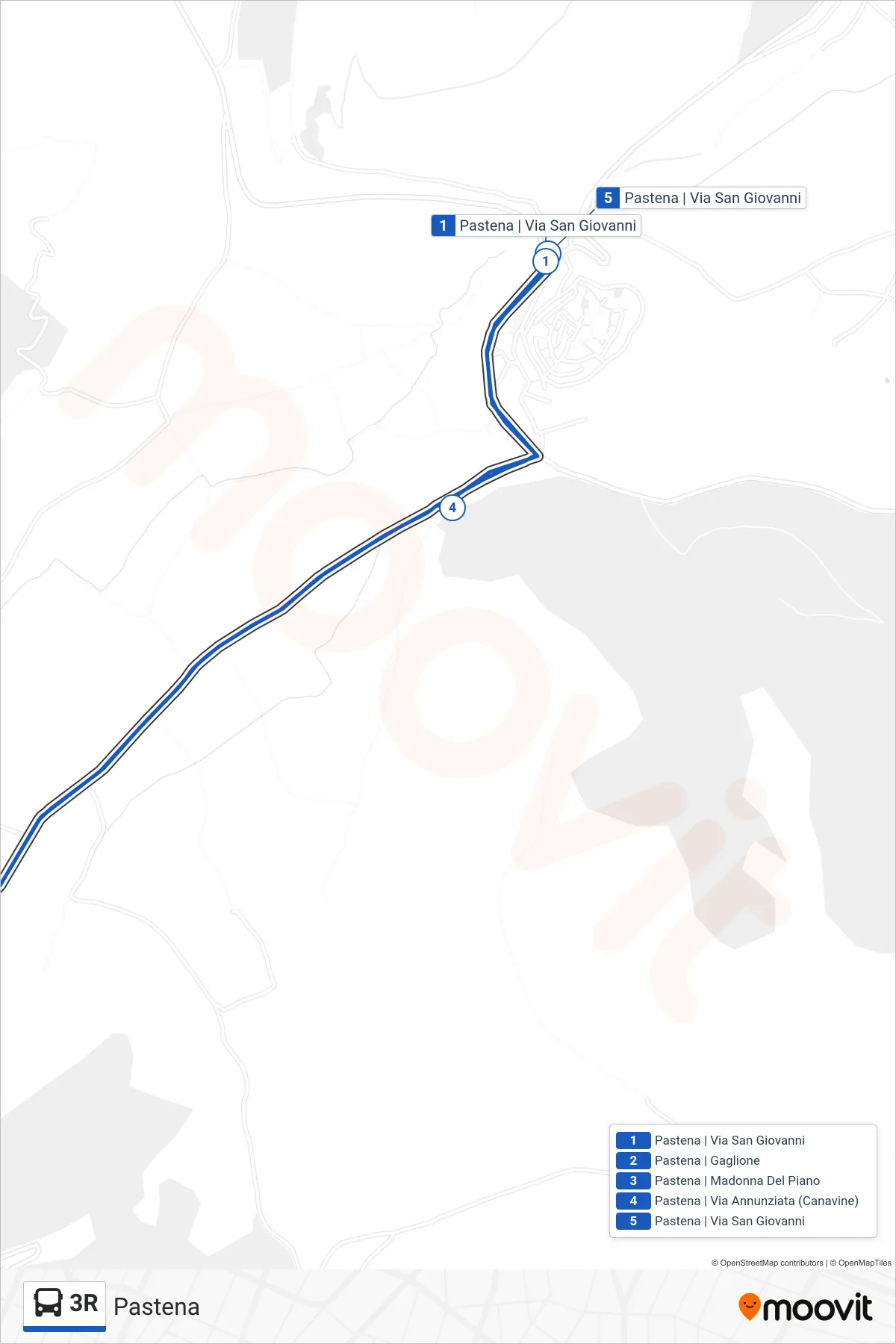 Linea 3R bus (Pastena) - Percorsi e fermate sulla mappa