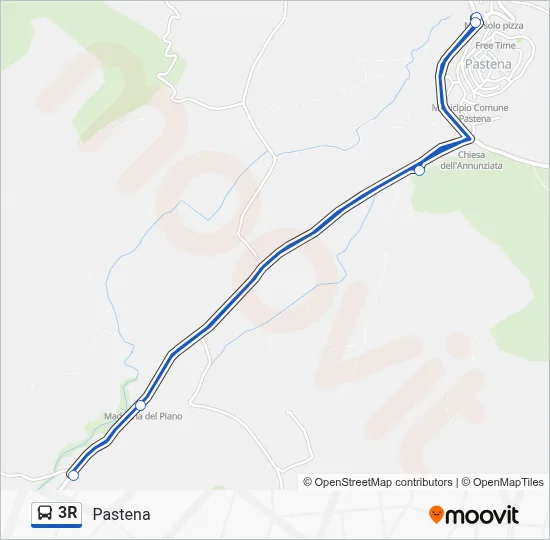 Percorso linea bus 3R