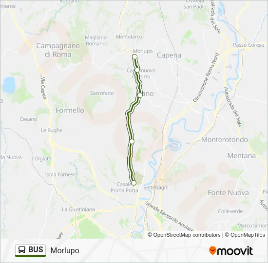 Mappa della linea BUS