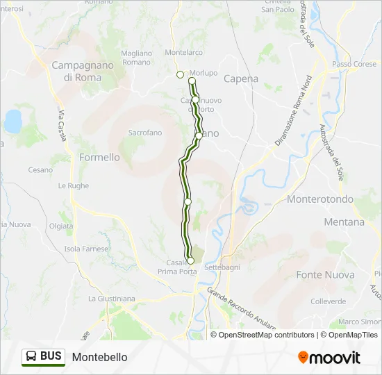 Mappa della linea BUS