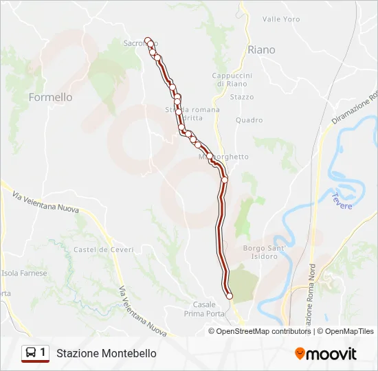 Percorso linea bus 1