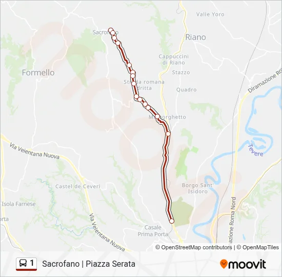 Percorso linea bus 1
