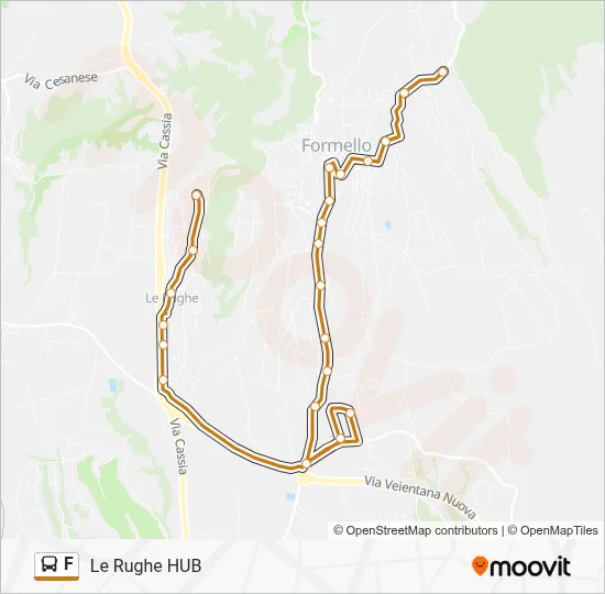 Percorso linea bus F