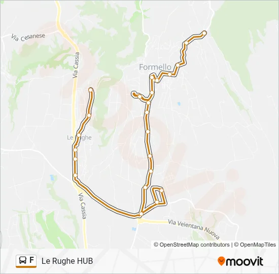 Percorso linea bus F