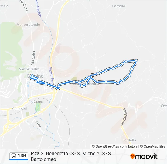 Percorso linea bus 13B