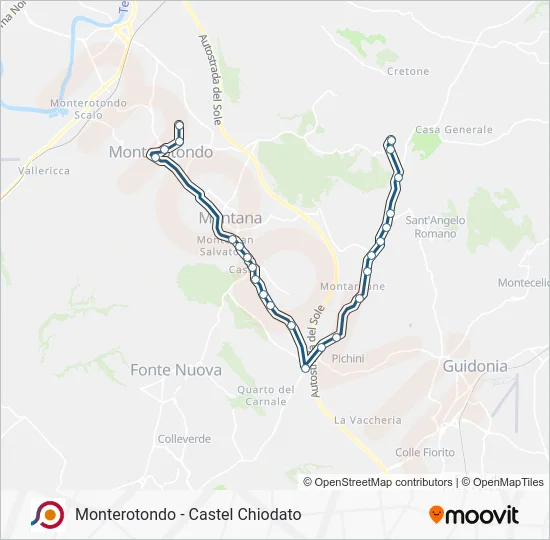 Percorso linea bus COTRAL