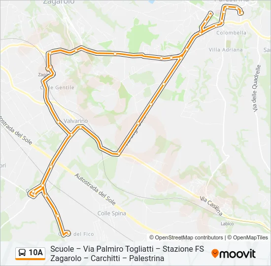 10A Bus Line Map