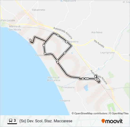 3 Bus Line Map