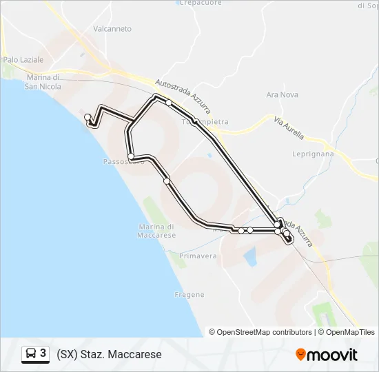 3 Bus Line Map