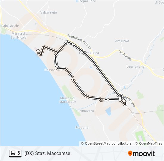 3 bus Line Map