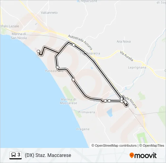 3 Bus Line Map