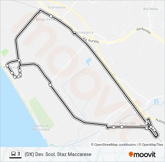3 Bus Line Map