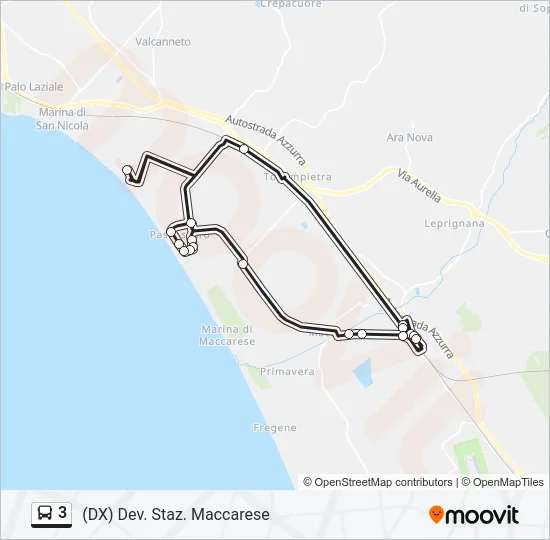 3 Bus Line Map