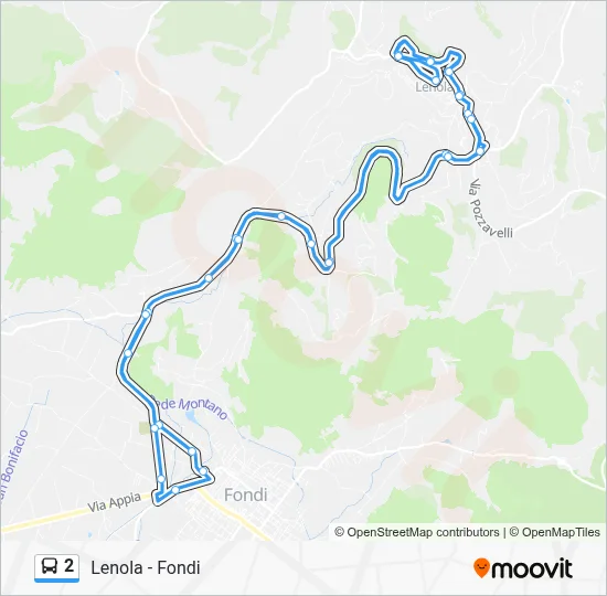 Percorso linea bus 2
