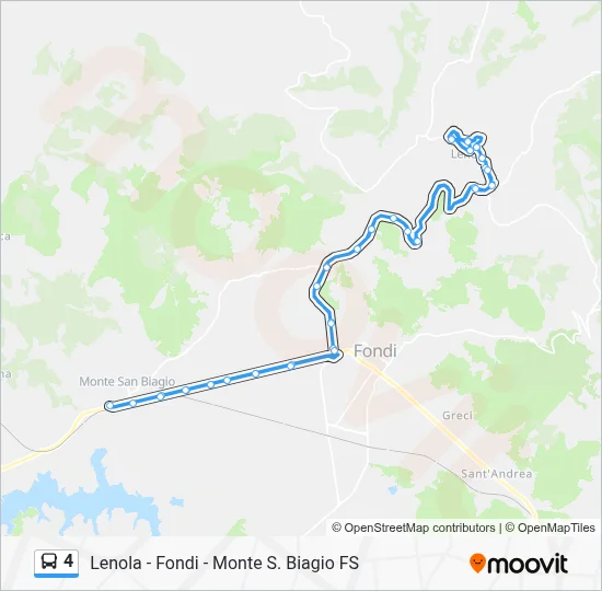 Percorso linea bus 4